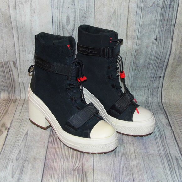CONVERSE Chuck Taylor All Star GR82 Extra-High Black Egret Boots Womens 8.5 - Picture 1 of 7